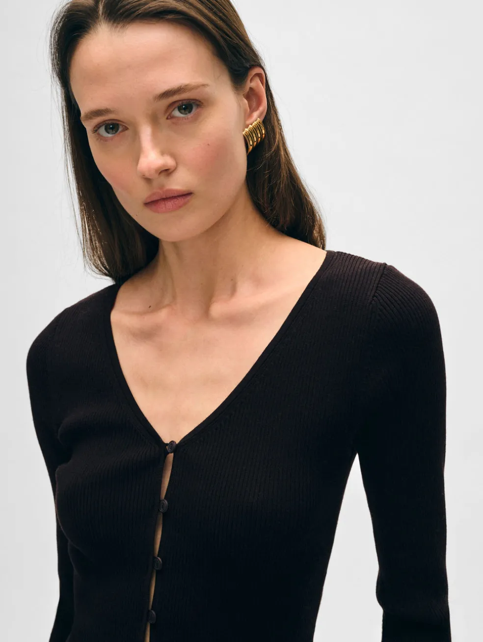 organic cotton ribbed cardigan