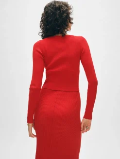 organic cotton ribbed cardigan