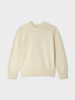 organic cotton saddle sleeve crewneck