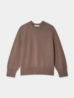 organic cotton saddle sleeve crewneck