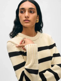 organic cotton striped crewneck