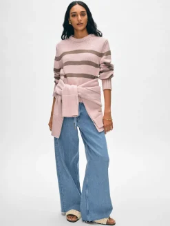 organic cotton striped crewneck