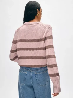 organic cotton striped crewneck