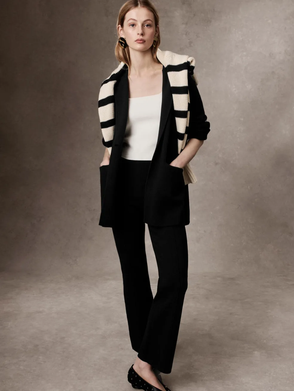 organic cotton striped crewneck