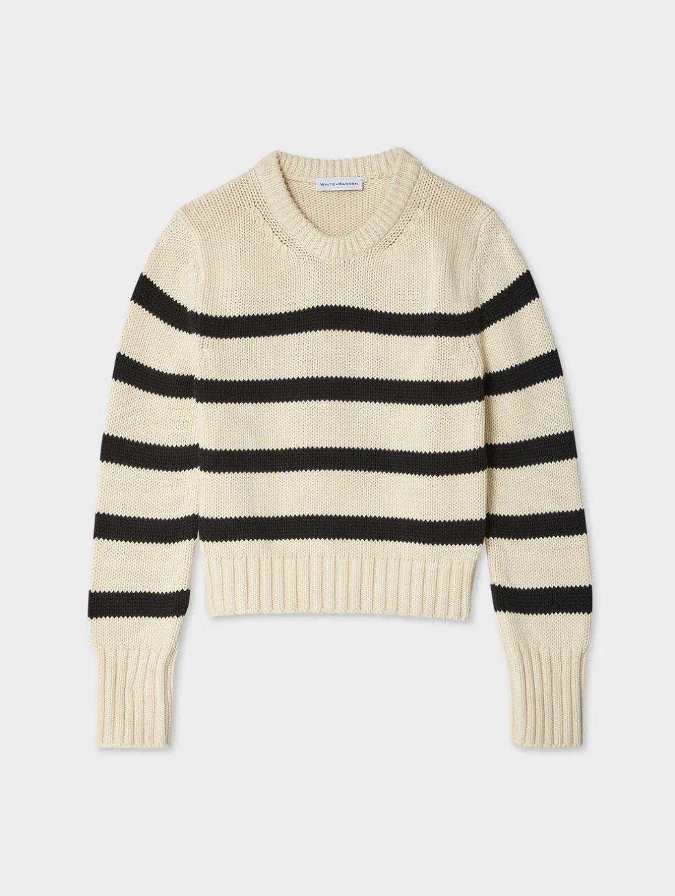 organic cotton striped crewneck