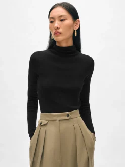 superfine merino fitted turtleneck
