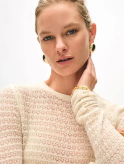 superfine merino lace stitch top