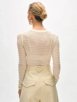 superfine merino lace stitch top