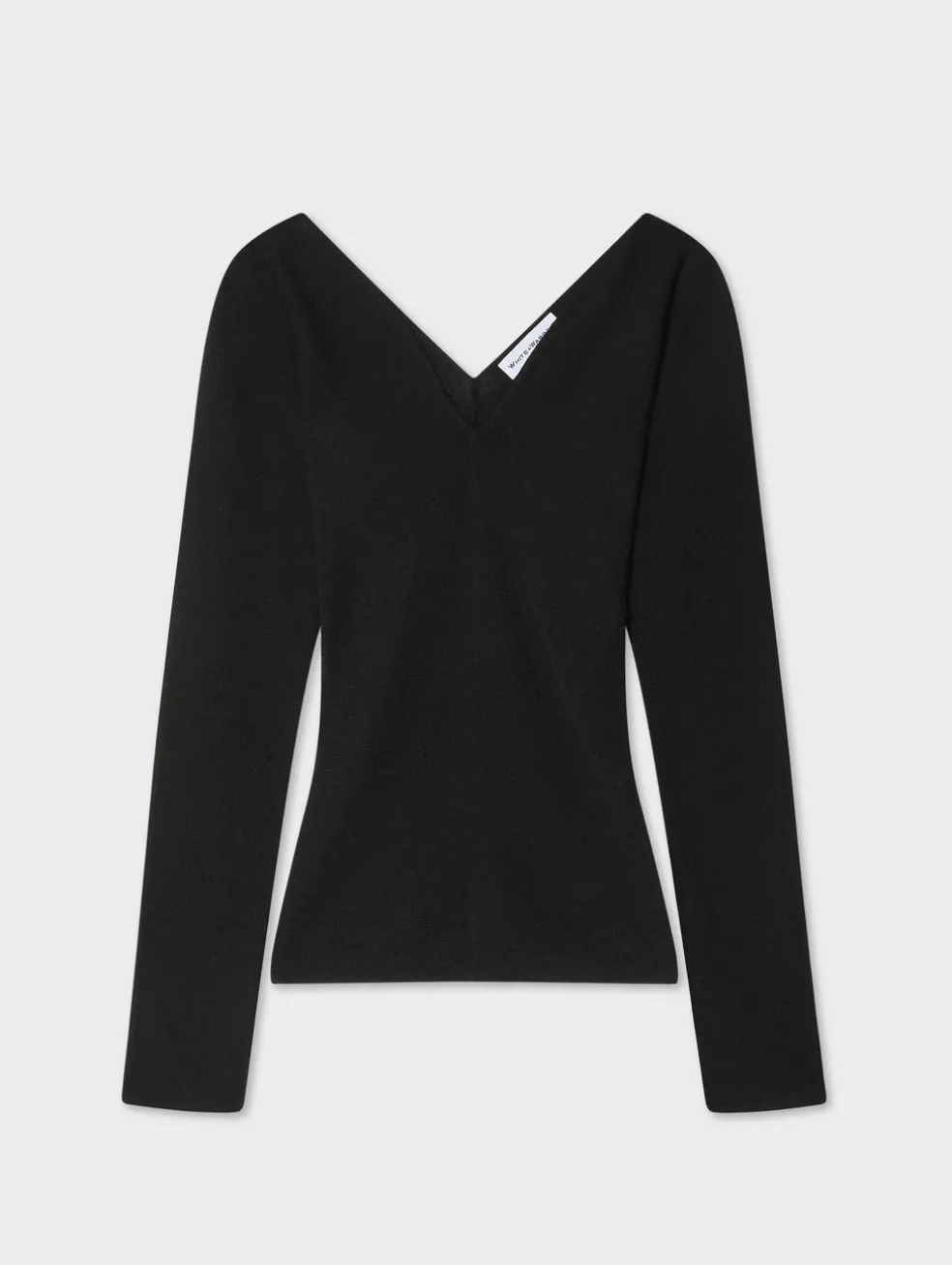 superfine merino ribbed v neck top